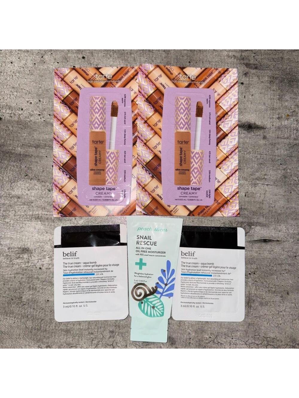 Moisturizer & Concealer Samples Tarte Belif Peach Slices